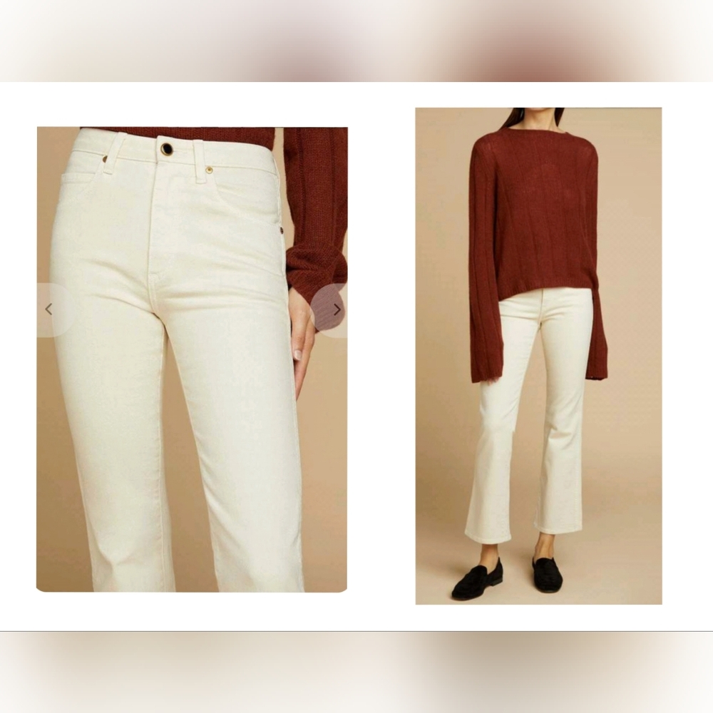 KHAITE Cream Bootcut Jeans - Picture 7 of 11